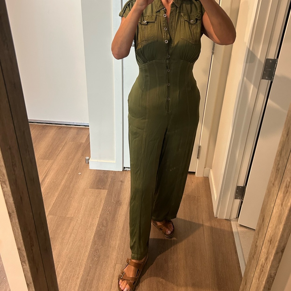 Anthropologie Sage Green Jumpsuit M - Picture 6 of 6